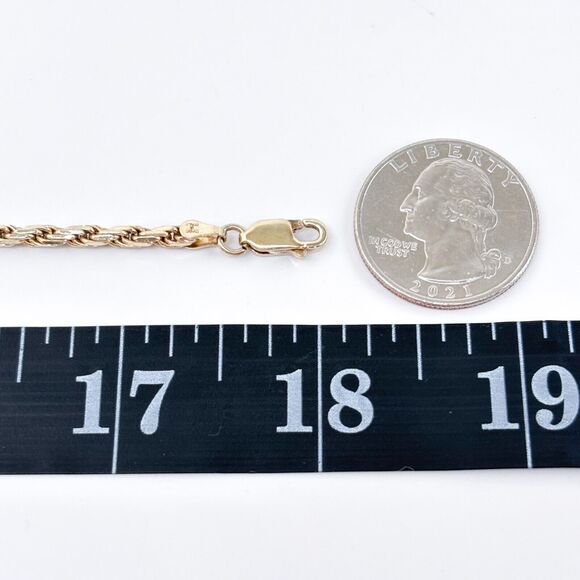 Vintage Italy Sterling Silver 925 2.6mm Rope Chain Necklace 18” - Picture 2 of 3